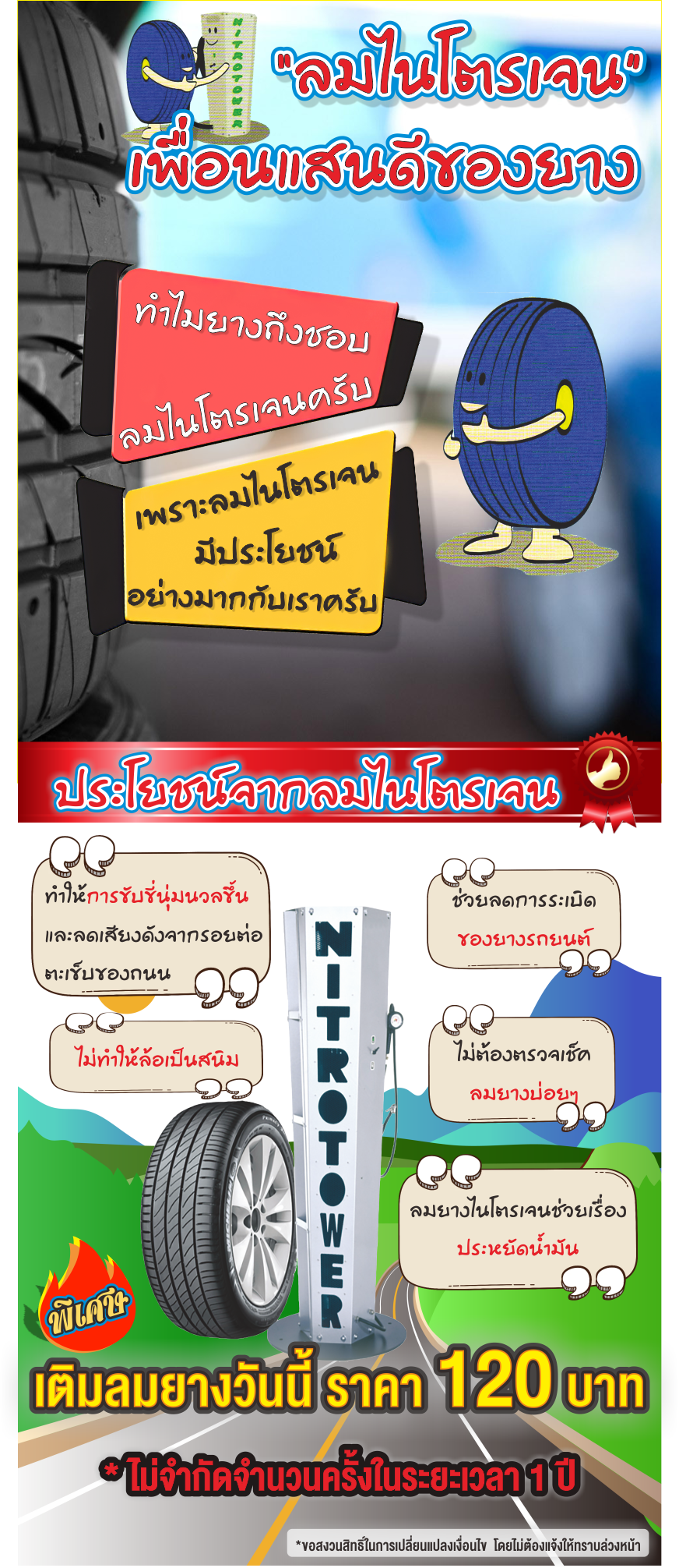 ลมไนโตเจน เพื่อนแสนดีของยาง